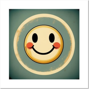 Vintage Happy Smiley Face Retro 70s 80s Aesthetic Posters and Art